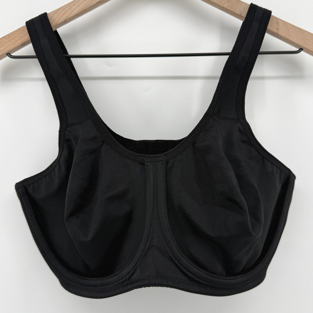 Wacoal 855170 Simone Sport Underwire Bra Black 38D Full Coverage Unlined Active